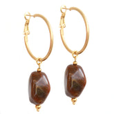 Earrings rocks brown